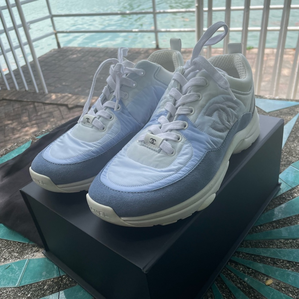 Chanel Women Suede Calfskin Sneaker 'Sky Blue'